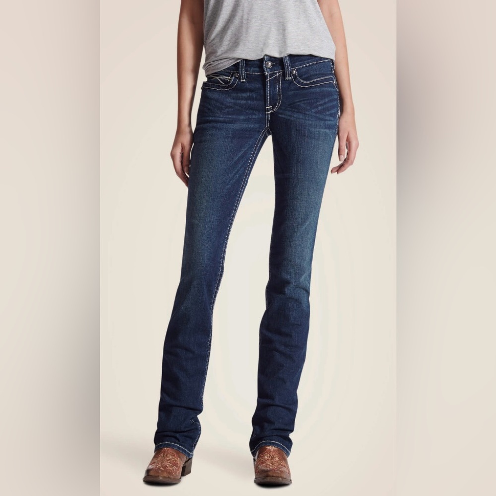 Ariat Real Mid Rise Stretch Icon Stackable Straight Leg Jeans